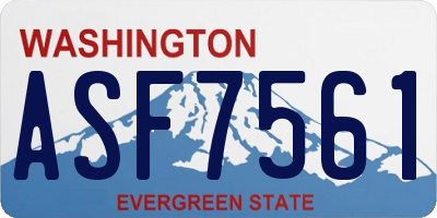 WA license plate ASF7561