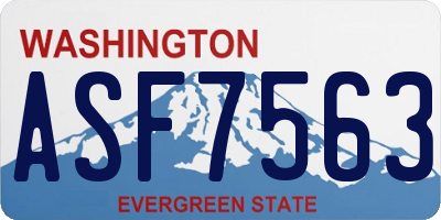 WA license plate ASF7563