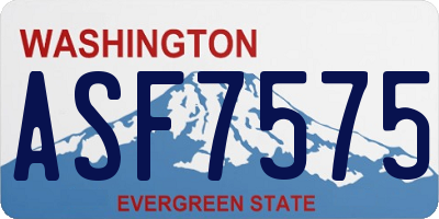 WA license plate ASF7575
