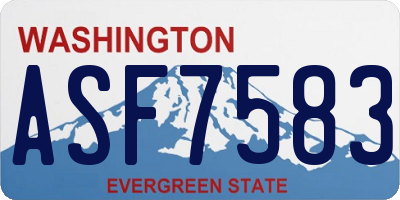 WA license plate ASF7583