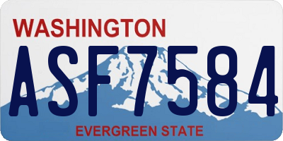WA license plate ASF7584