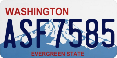 WA license plate ASF7585