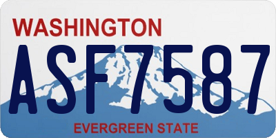 WA license plate ASF7587