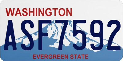 WA license plate ASF7592
