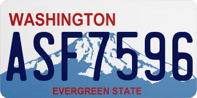 WA license plate ASF7596