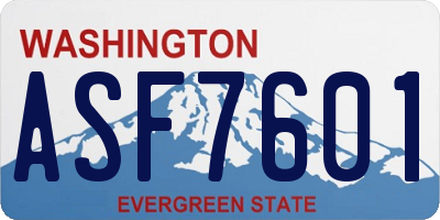 WA license plate ASF7601