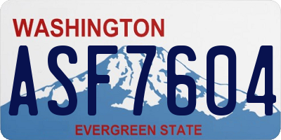 WA license plate ASF7604