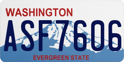 WA license plate ASF7606