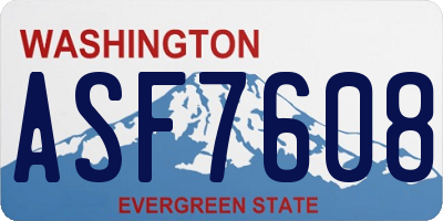 WA license plate ASF7608