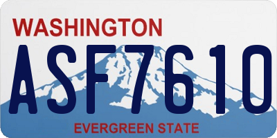 WA license plate ASF7610