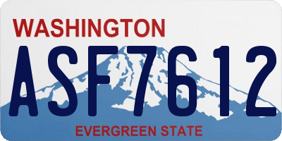 WA license plate ASF7612