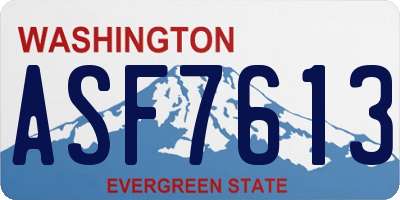 WA license plate ASF7613