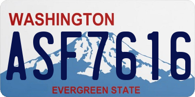 WA license plate ASF7616