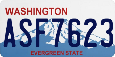 WA license plate ASF7623