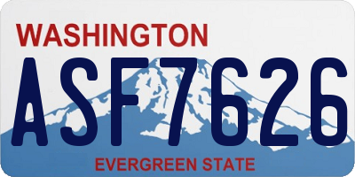 WA license plate ASF7626