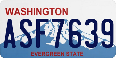 WA license plate ASF7639