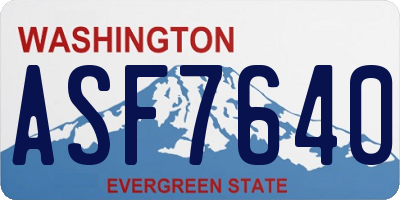 WA license plate ASF7640