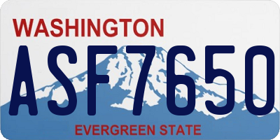WA license plate ASF7650
