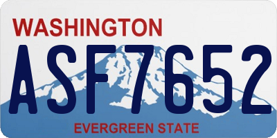 WA license plate ASF7652