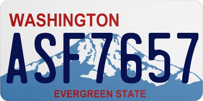 WA license plate ASF7657