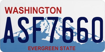 WA license plate ASF7660