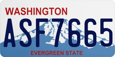 WA license plate ASF7665