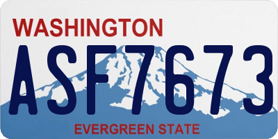 WA license plate ASF7673