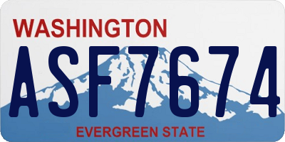 WA license plate ASF7674