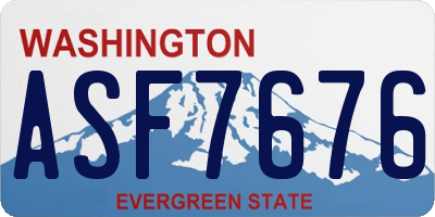 WA license plate ASF7676