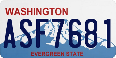 WA license plate ASF7681