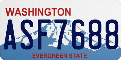 WA license plate ASF7688