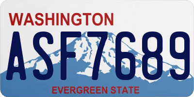 WA license plate ASF7689