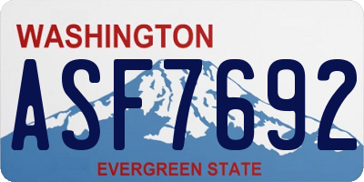 WA license plate ASF7692