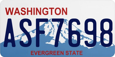 WA license plate ASF7698