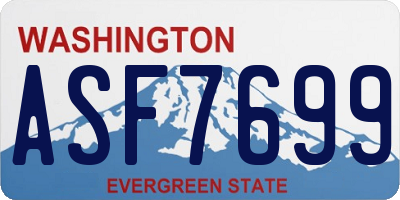 WA license plate ASF7699