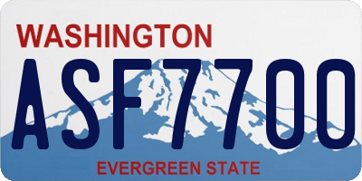 WA license plate ASF7700