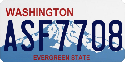 WA license plate ASF7708