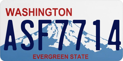 WA license plate ASF7714