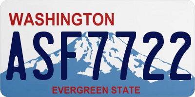 WA license plate ASF7722