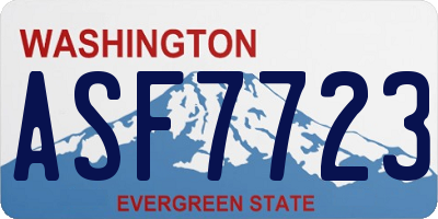 WA license plate ASF7723
