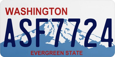 WA license plate ASF7724