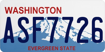 WA license plate ASF7726
