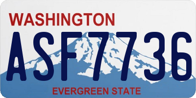 WA license plate ASF7736
