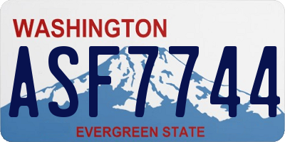 WA license plate ASF7744