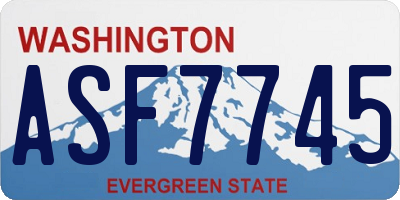 WA license plate ASF7745