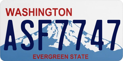 WA license plate ASF7747