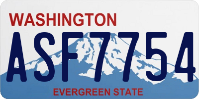 WA license plate ASF7754
