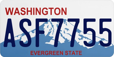 WA license plate ASF7755