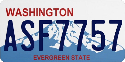 WA license plate ASF7757
