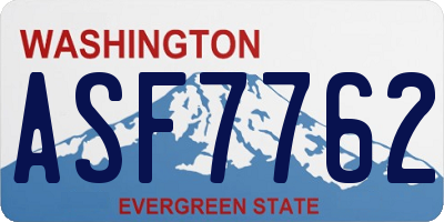 WA license plate ASF7762